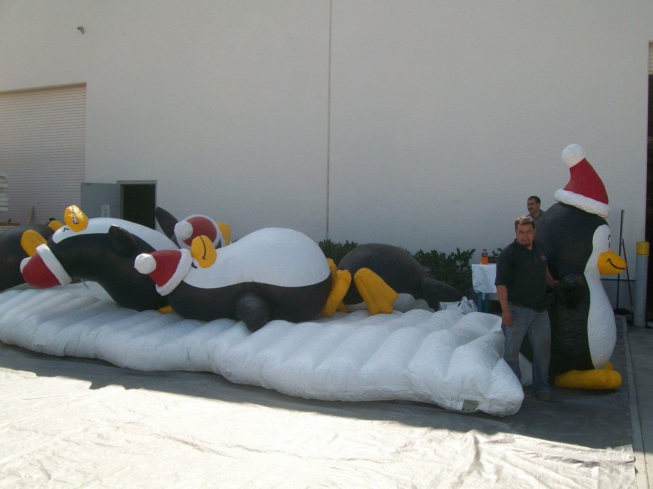 Group of Santa Penguins Inflatable