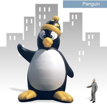 Waving Winter Penguin Inflatable
