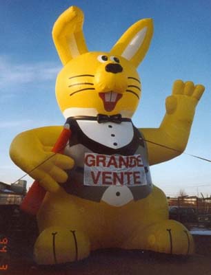 Yellow Inflatable Rabbit Yellow Cartoon Bunny Inflatable - Giant Promotions Online Store
