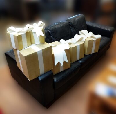 Assorted Golden Gift Boxes